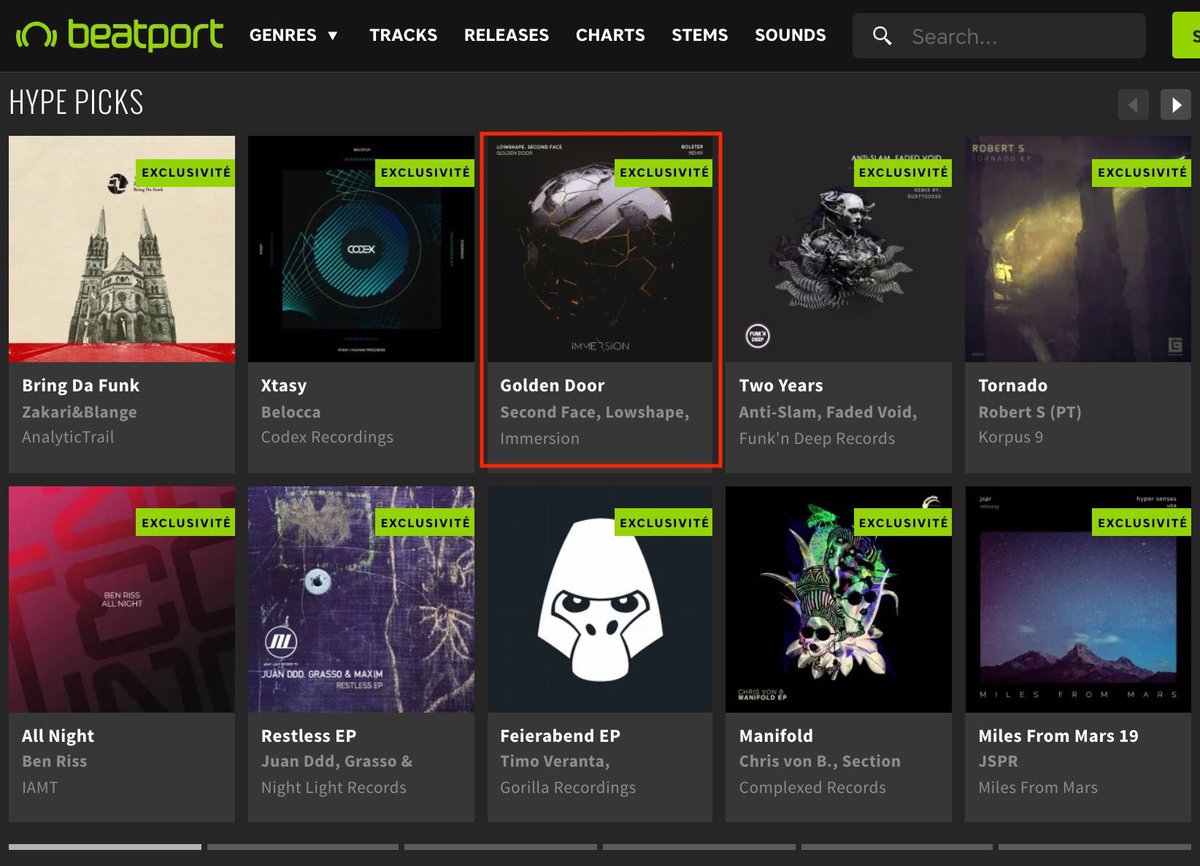 Thanks to <a href="/beatport/">Beatport</a> for featuring the new release of my label <a href="/immersionlabel/">Immersion</a> 🌒🔥