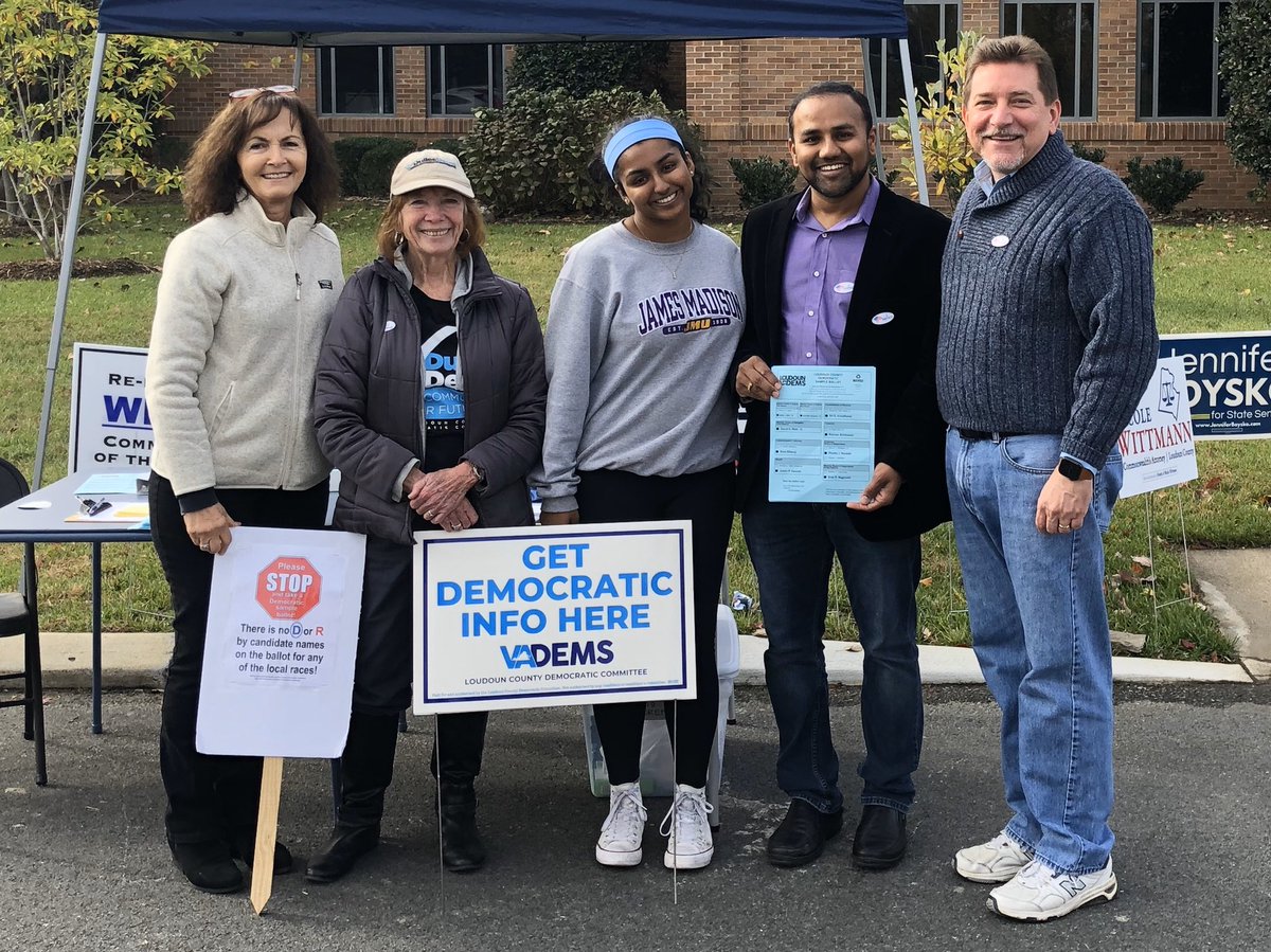 DavidReidVA's tweet photo. It’s a family affair!  At Moorefield with @SreeForDulles daughter and other dedicated volunteers 😊  Polls are open until 7PM - be sure to vote for @SreeForDulles, @PRandallcares, and @DelegateJBell. https://t.co/Muv16Ggzqy