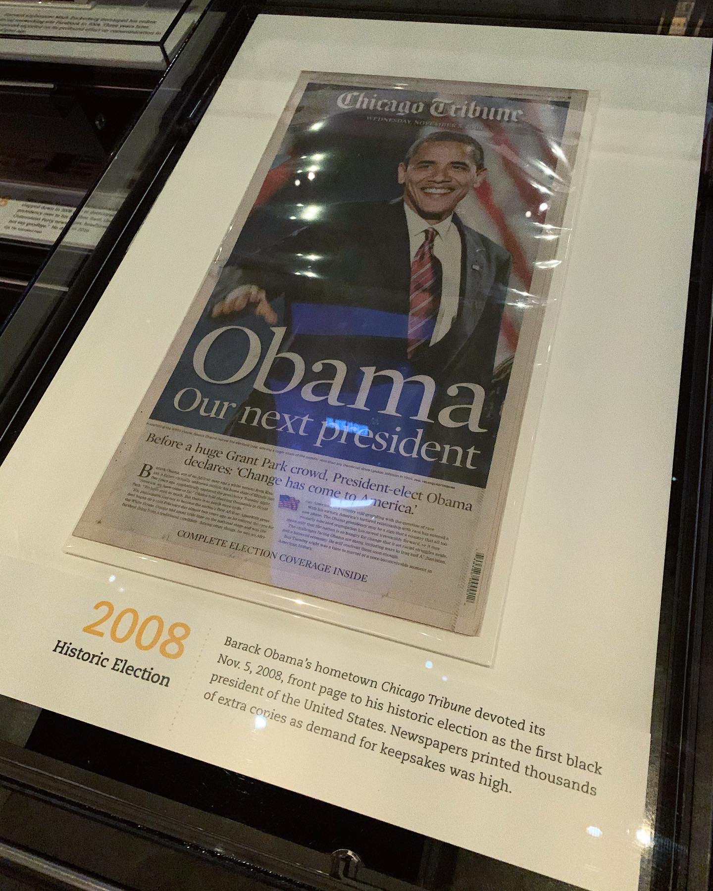 Barack Obama Our Next President Chicago Tribune Newspaper November 5th 2008