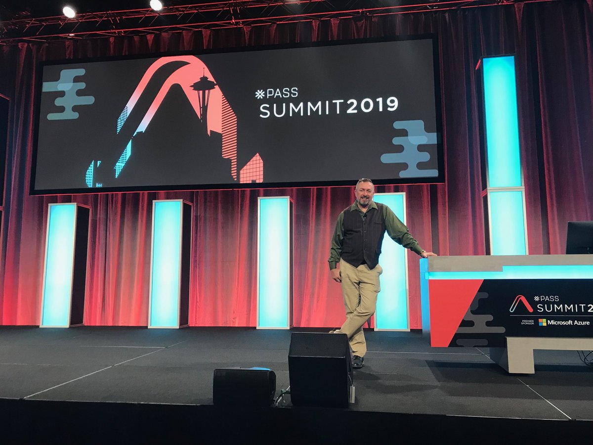 VickiVanDamme's tweet photo. PASS president keynote rehearsals for tomorrow’s kick off! ⁦@GFritchey⁩ ⁦@Anikapoliseno⁩ ⁦@sqlpass⁩ #PASSsummit #PASSsummitBTS https://t.co/dKcEihBa2T