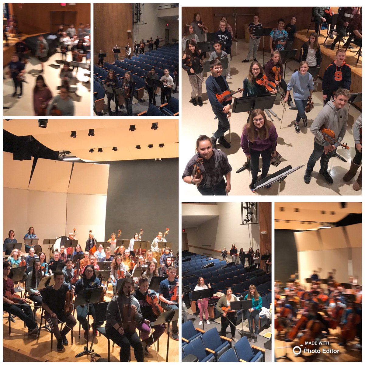 jdbillscnzm's tweet photo. A room full of student-musicians - what could be better? Preparing for tonight’s String Fest- WGMS, CMS, WGHS together for finale! 7:30pm tonight in HS Aud! @CamillusMiddle @Sdunhamwgms @ExecWghs @wdavern #panoramafail #blurredfromheights https://t.co/xu48ohzroa