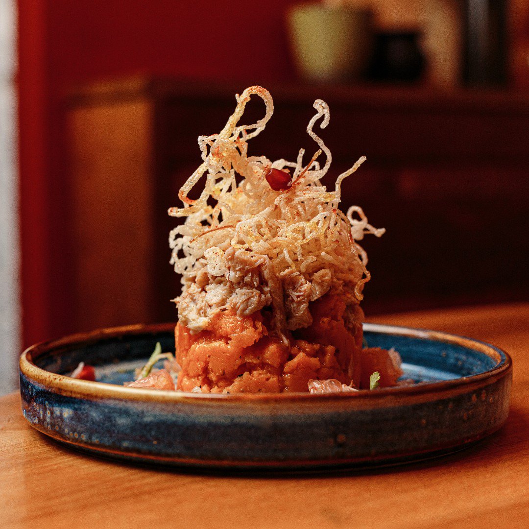 New on the ceviche menu, crab with rice noodles. Pomelo, chilli, sweet potato &amp; coriander. 

#bigeats #eatmcr #foodgasm #yum #eat #foodpic #dinner #foodpics #lunch #dinner  #eeeeeats #foodies #eating#homemade #chef #picoftheday