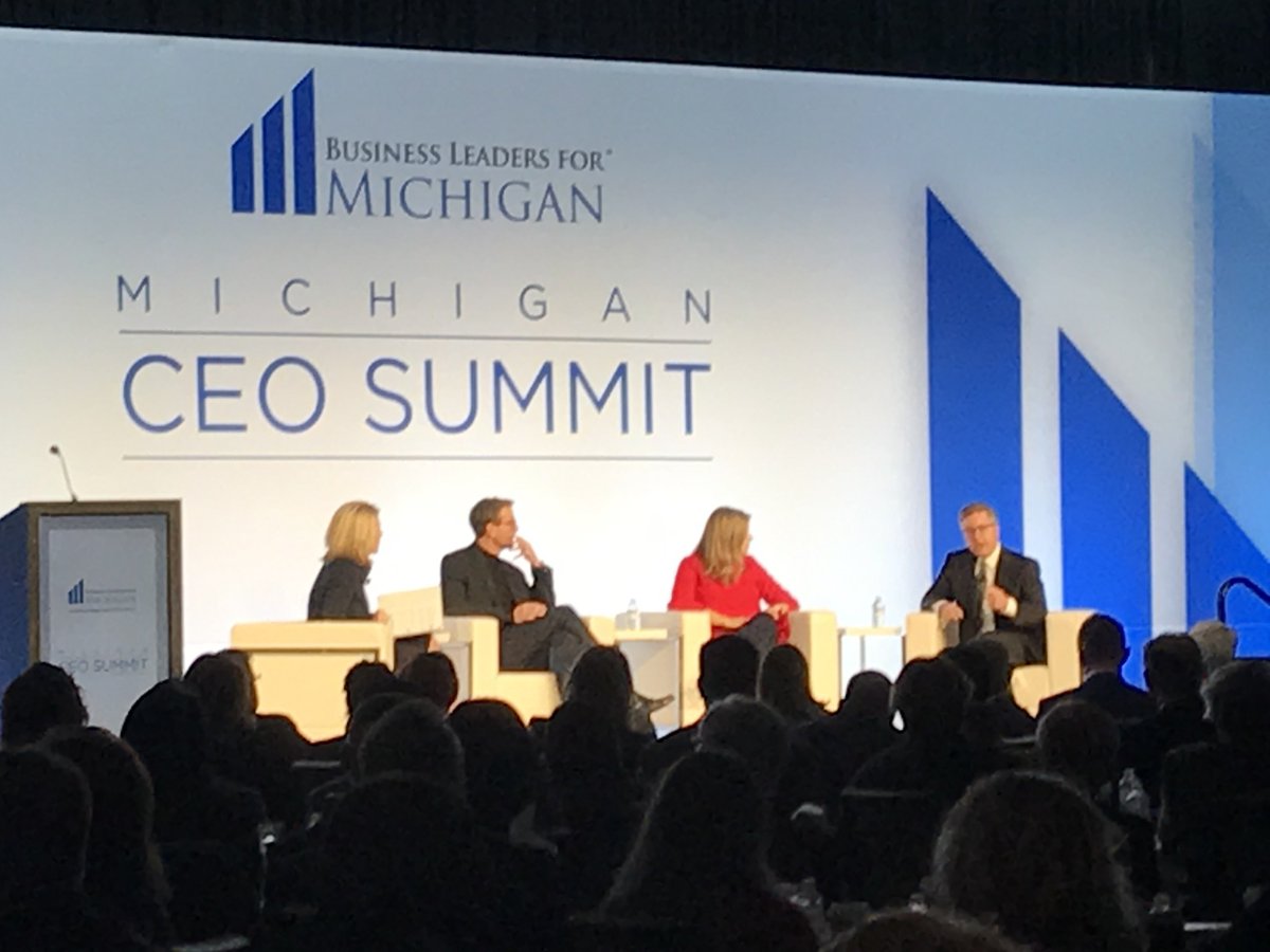 BusLeadersForMI's tweet photo. We know AI is changing how we live, work and shop – but how much further will we go? We’re learning what’s possible from panelists David Allard, M.D. of @HenryFordNews, Jeanine Heck (@j9heck) of @Comcast & Rich Pople of @GM. #MICEOSummit https://t.co/3ZvUmIIqCT