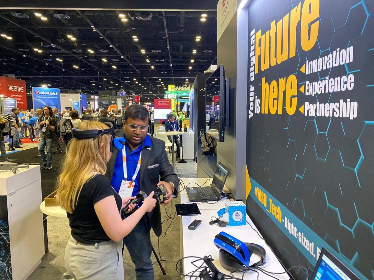 YASH_Tech's tweet photo. Learnings, connections, possibilities! Together we can collaborate and create effective mixed reality solutions for your business. Meet our experts at booth no. 337 to learn more.

#YASHIgnite @MS_Ignite @TechieKumar @SreeMuktevi @YatinDhareshwar @YASH_Tech https://t.co/hIkUc3cPZ7