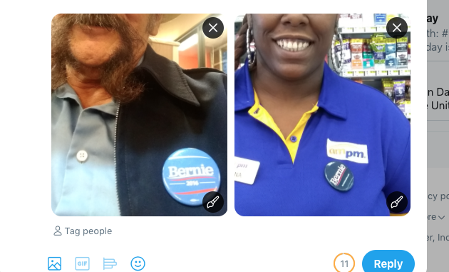 BardOfEarth2's tweet photo. @MSUforSanders GREAT WORK, Spartans! But I don't see enough #Bernie BUTTONS...Wear em, GET GREAT PUBIC FEEDBACK, Sign up #Primary Voters ( who like yours ) on the #BernieApp and GIVE those Good People THEIR #BernieButtons to wear for #Bernie2020 https://t.co/nNKBQYu4dZ