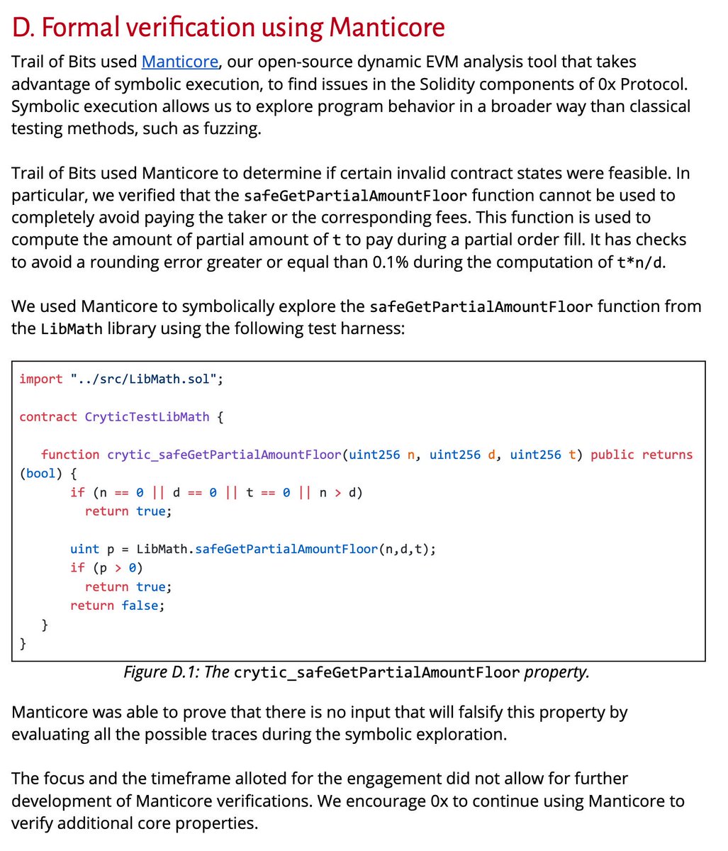Our review for <a href="/0xProject/">0x</a> demonstrates our unique capabilities for reviewing Ethereum smart contracts. In addition to a detailed architectural review, we documented and tested 135 security properties identifying in 23 unique vulnerabilities and a strategy for future improvements.