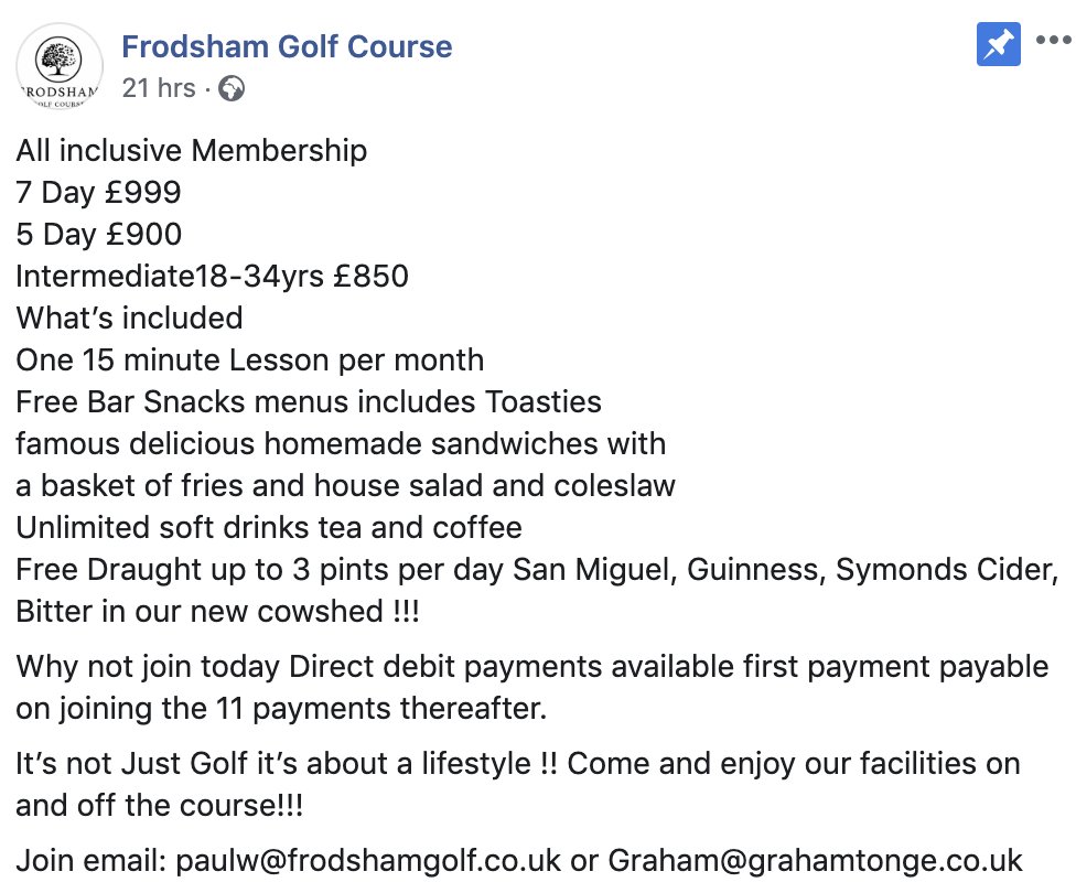 TheClub's tweet photo. The all inclusive golf membership!!! https://t.co/Qn5FFYWreF