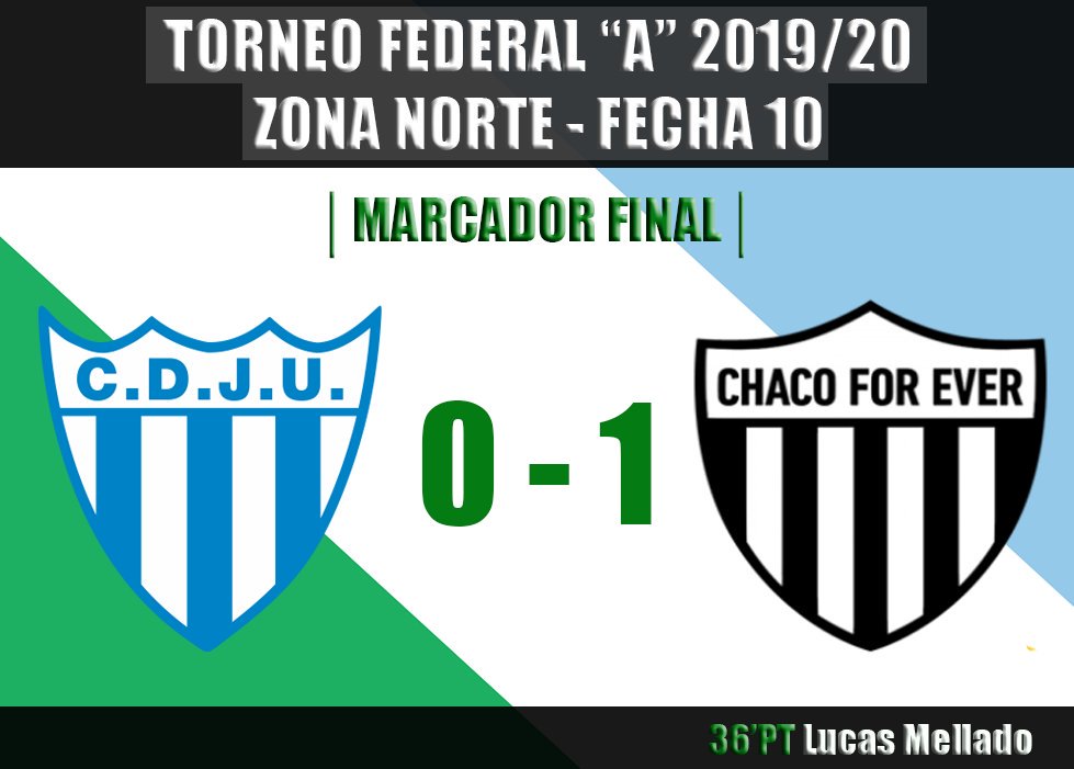 #TorneoFederalA ⚽

For Ever consiguió una victoria sufrida por 1 a 0 en Gualeguaychú ante Juventud Unida. Lucas Mellado, el único tanto en el primer tiempo. Jugó bien en la primera parte, pero sufrió demasiado en el complemento. Ahora se viene el clásico ante Sarmiento.