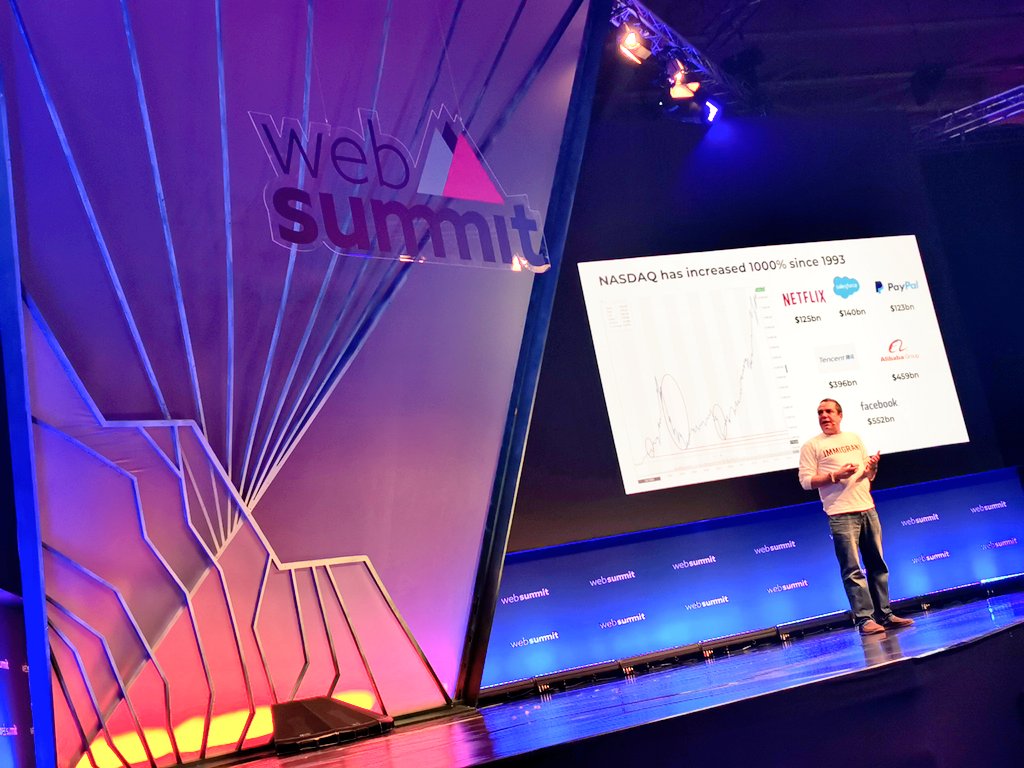 Today, we're in Lisbon for <a href="/WebSummit/">Web Summit</a>.

Right now... At the Startup University stage listening to Saul Klein from Localglobe.

"We will see much bigger companies built in the next 20 years..."

<a href="/cape/">Saul Klein</a>
<a href="/localglobevc/">LocalGlobe</a>
#WebSummit2019