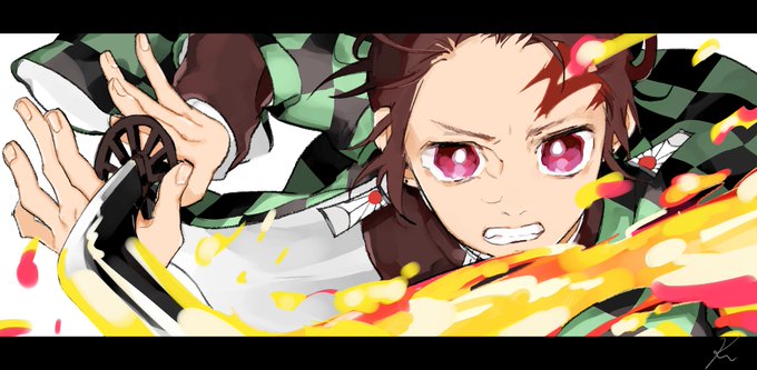 ᴋᴜʀᴏɪᴄʜɪさんがTwitterに投稿した竈門炭治郎(鬼滅の刃)のイラスト。