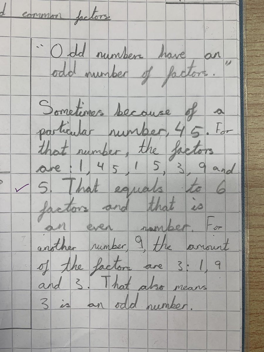 mathmechatical's tweet photo. @SSPPMitcham sometimes our discussions lead us down different paths. โAll odd numbers have an odd amount of factors!โ Some good convincing happening today in year 6. Alongside more questions from the pupils, โSquare numbers do! What about cube numbers?โ #alwayssometimesnever https://t.co/wDM4IkkwSM