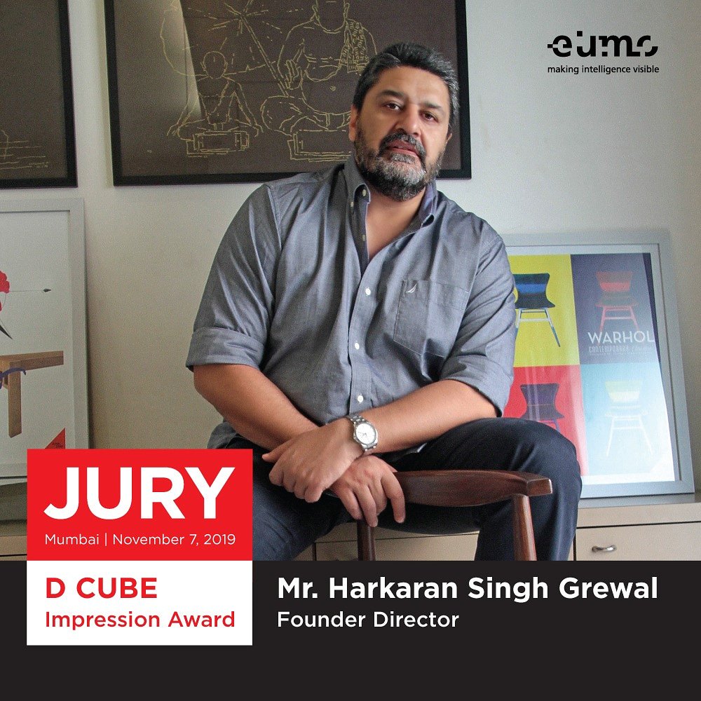 Mr. Harkaran Singh Grewal our Founder Director, is invited to be on the Jury for the esteemed D Cube Impression Awards, 2019. 
The Jury will evaluate the performance of the exhibiting brands on different milestones.
#DCubeAwards2019 #Jury #Design #Architecture #EuMo #ProudMoment
