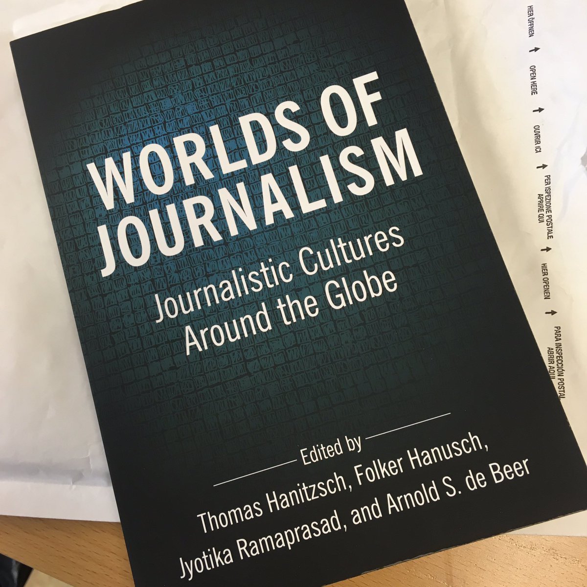 laahva's tweet photo. Yes, this arrived in mail. Thanks @THanitzsch! Proud to be part of the project on journalists in over 60 countries world wide. #suomimainittu #worldsofjournalism #journalismresearch https://t.co/bpmRbMeLXo