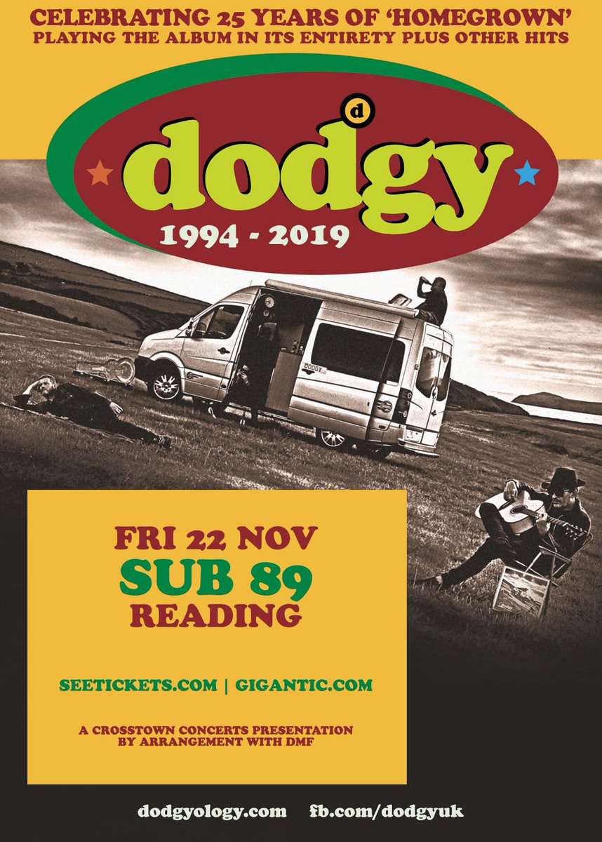 ReadingSub89's tweet image. .@DodgyUK play their classic hit album “Homegrown” in full plus all the hits on November 22nd at Sub 89. They’re joined by Ocean Colour Scene’s @AndybennettVox too! Tickets here: bit.ly/DodgySUB89