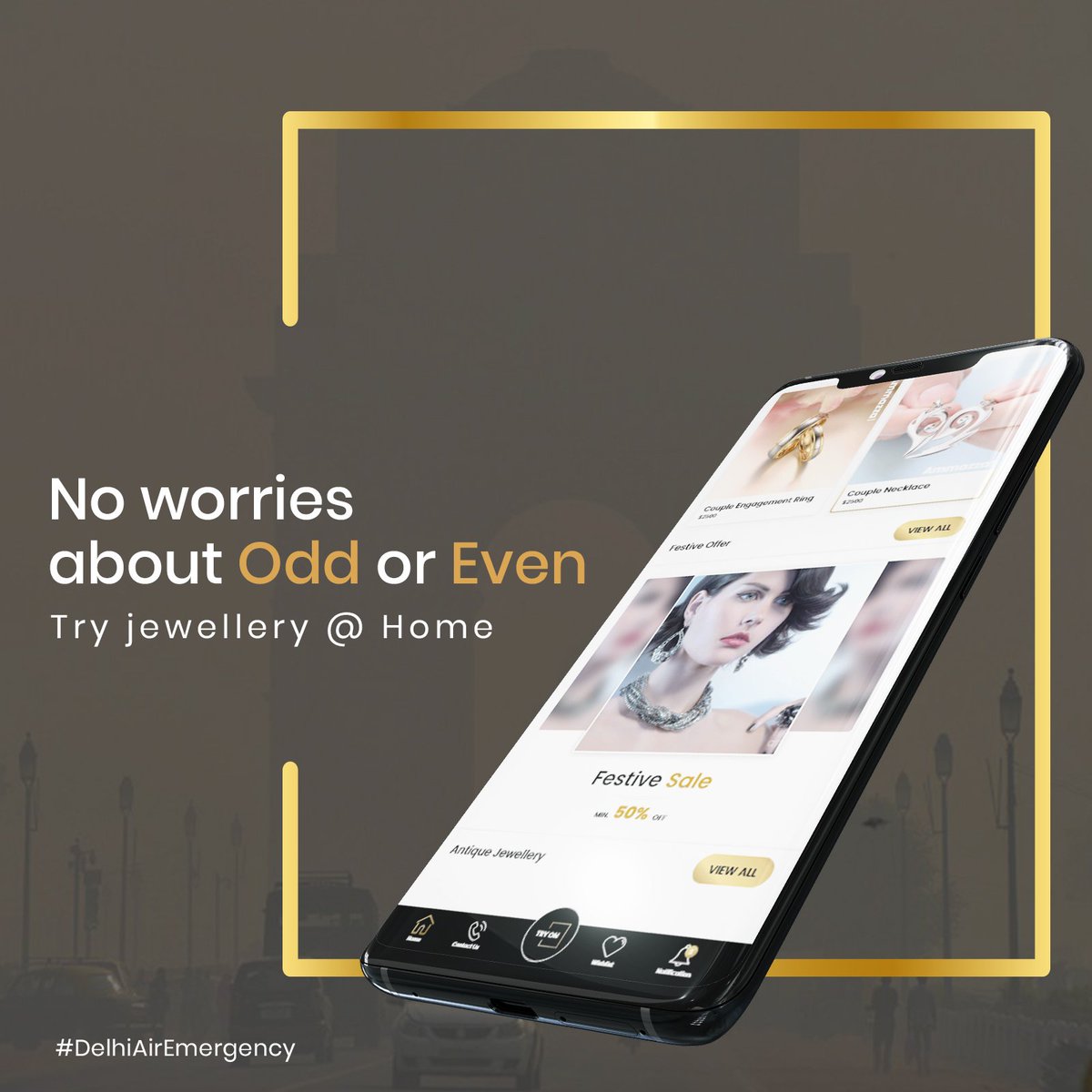 ammazzame's tweet photo. No Worries About Odd Or Even

Try Jewellery at Home (https://t.co/3vJgZNzXo7)
.
.
.
.
.
.
#Delhi #Pollution #oddoreven #delhipollution #delhiairemergency #DelhiBachao #pollutionkasolution #tryonjewelry #tryjewelleryathome #ammazza #ammazzaexperience https://t.co/SP7D9nFmcc