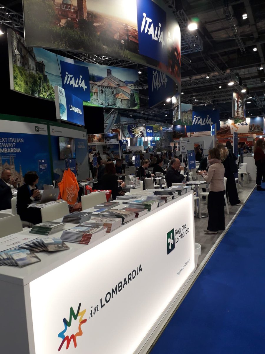 AriaLombTurismo's tweet photo. Seconda giornata per @RegLombardia  e #inLombardia al World Travel Market di #Londra, da sempre una delle più rilevanti manifestazioni europee B2B del settore #travel.

#WTMLDN https://t.co/rrU8EUVTco