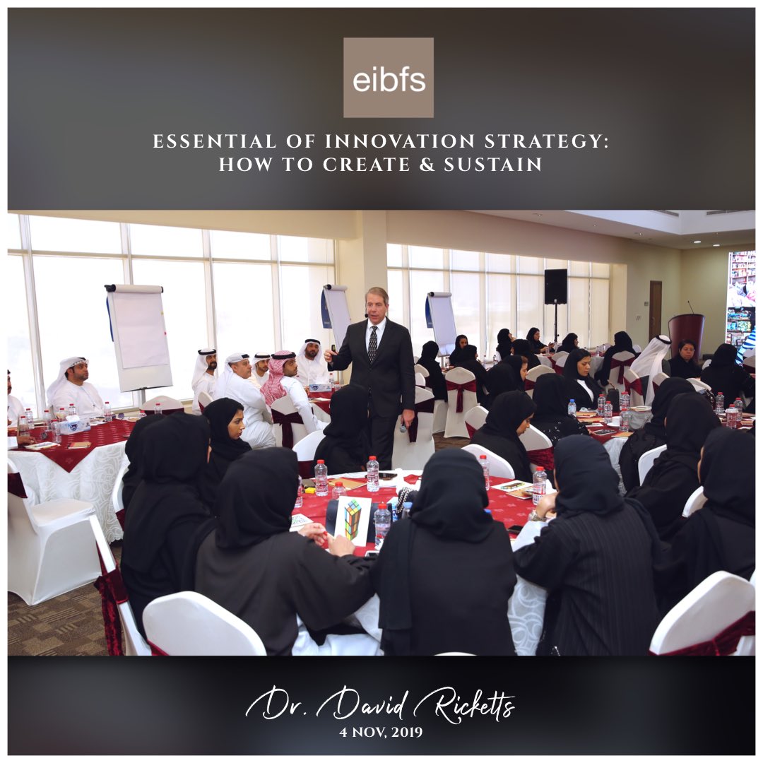 EIF_UAE's tweet photo. #EIBFS organized a session on Innovation Strategy by Dr. David Ricketts, @drdavidricketts
Attended by over 212 #UAE nationals, the session focused on #innovations in the #banking sector and the need for upscaling of employees to keep pace with the innovations. https://t.co/HKeXCuBEg5