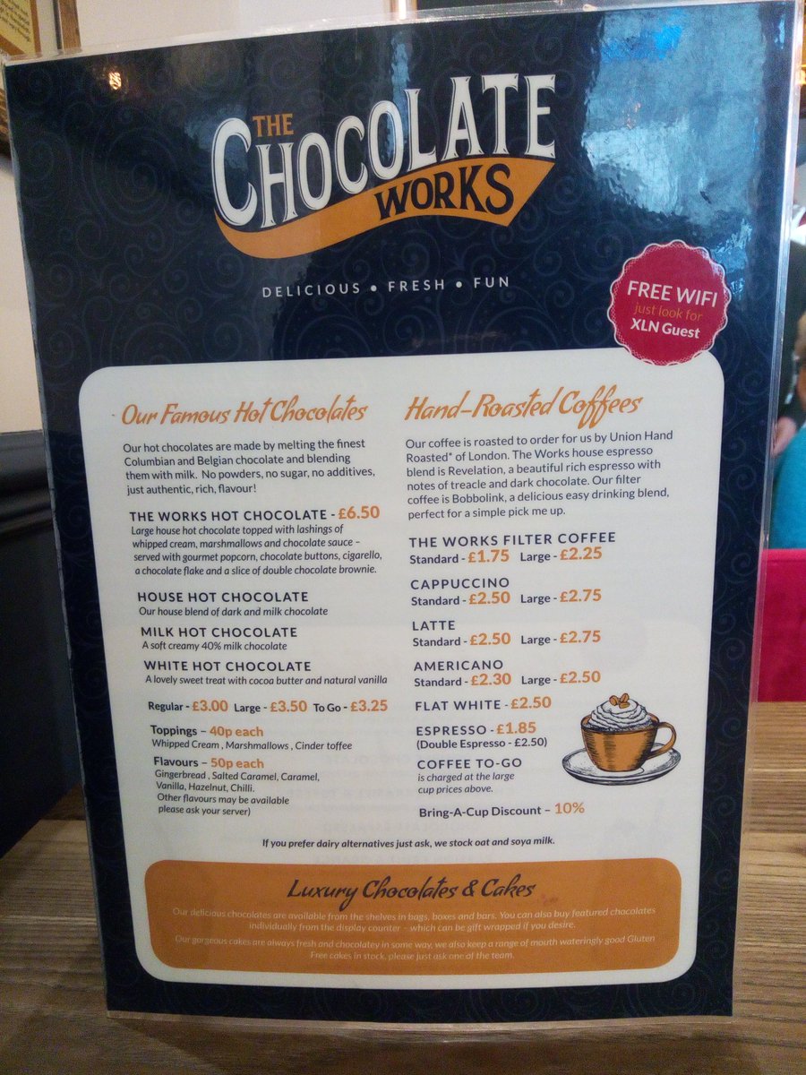 nw_food's tweet photo. First visit to #ChocolateWorks in Clitheroe today. Enjoyed a 'House Hot Chocolate' with added cream and cinder toffee, and a Chicken and Bacon toastie by @urbaneat. Really enjoyable sandwich, outstanding hot chocolate. #Lunch #Foodie #Clitheroe #RibbleValley #HotChocolate https://t.co/C7zlooyf6A
