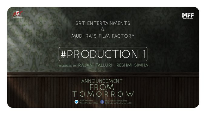 JayaTvOfficial's tweet photo. SRT Entertainments & Mudhra's Film Factory ๐ฅ ProductionNo1 Announcement Tomorrow ๐ฌ #SRTMFFProduction1 #SRTEntertainments #MFFProductions #ProductionNo1 @MffProductions @SRTmovies @proyuvraaj @UVCommunication https://t.co/xkLjLKoPoj