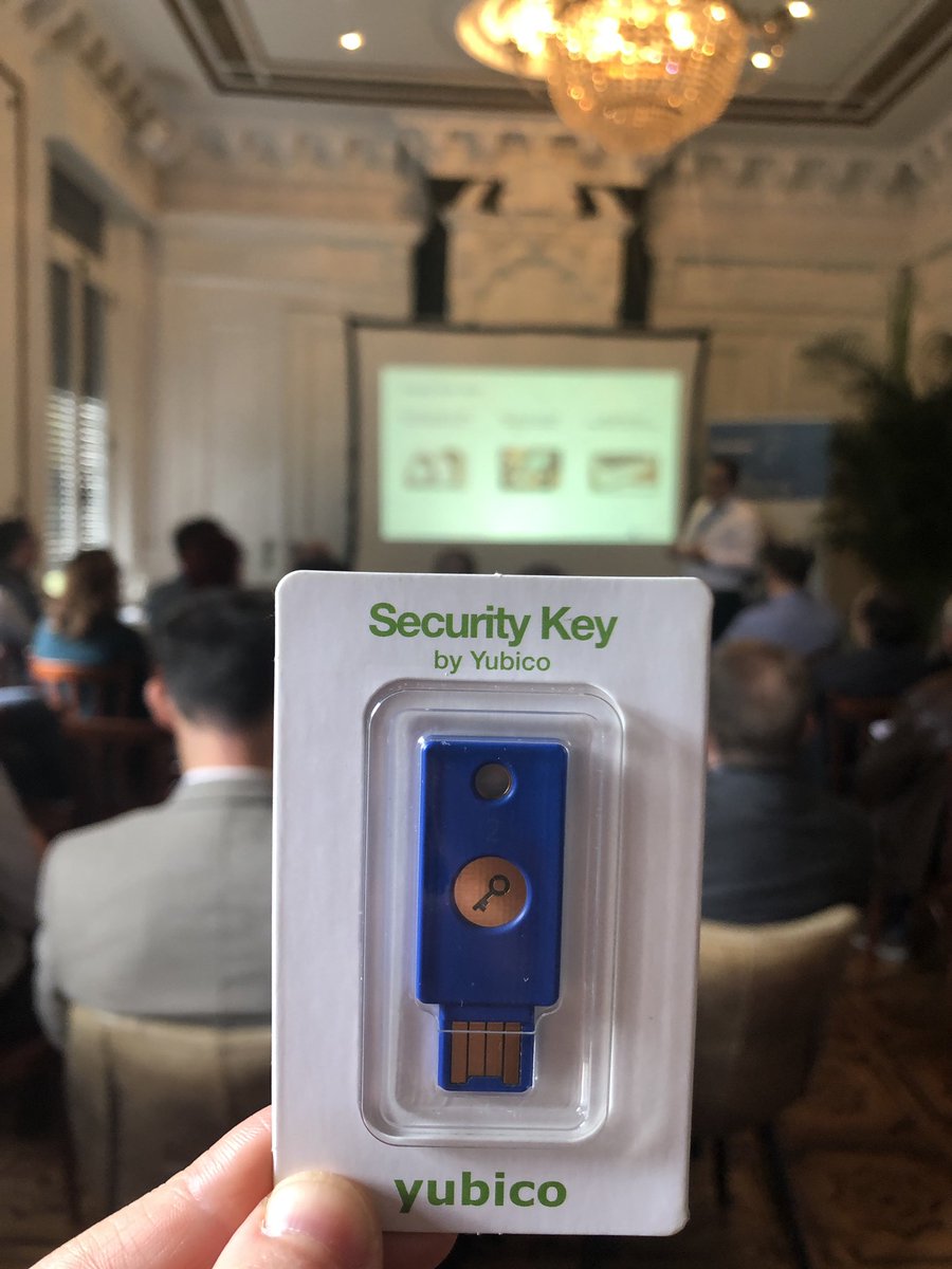 SecutecGroup's tweet photo. Thank you Yubico for giving every attendee a Yubikey! #Yubikey #2factorauthetication #securitysummit2019 https://t.co/63gFSEqbvn
