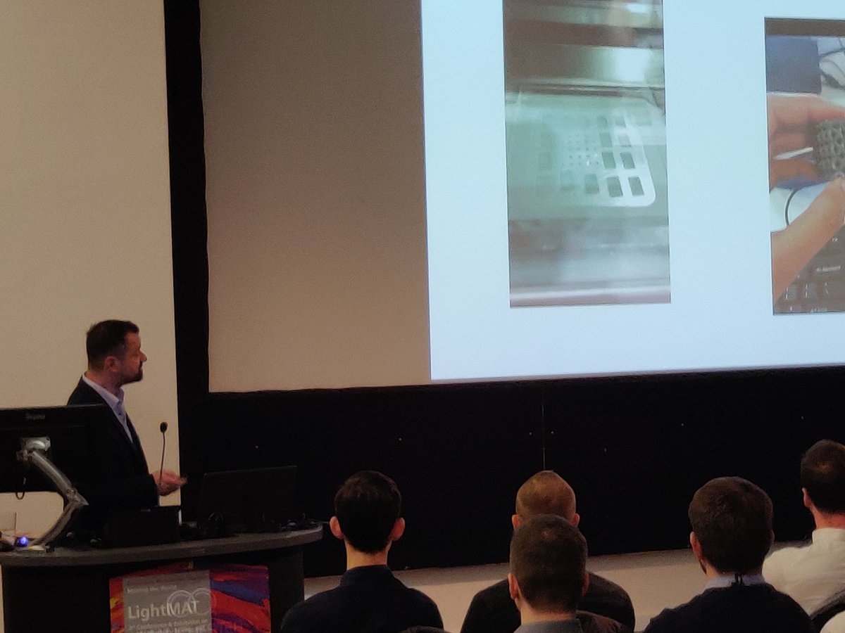 jqfonseca's tweet photo. First plenary by @profNickANU, talking passionately about students work on alloy development using AI and doing additive manufacturing with aluminium alloys. #LightMat https://t.co/SVjjeFKyRt