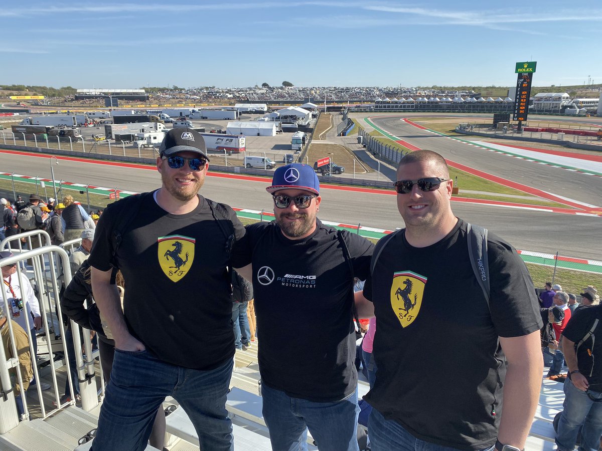 declingenpeel's tweet photo. It was great to spend a few days on a guy trip with @cclittle08 and @ChicagoJ312 at @COTA, eat some @FranklinBbq, meet @JChronicF1, get a Texas HS football game in, and enjoy some @F1 racing. #guytrip https://t.co/kTkFJ6mXa8