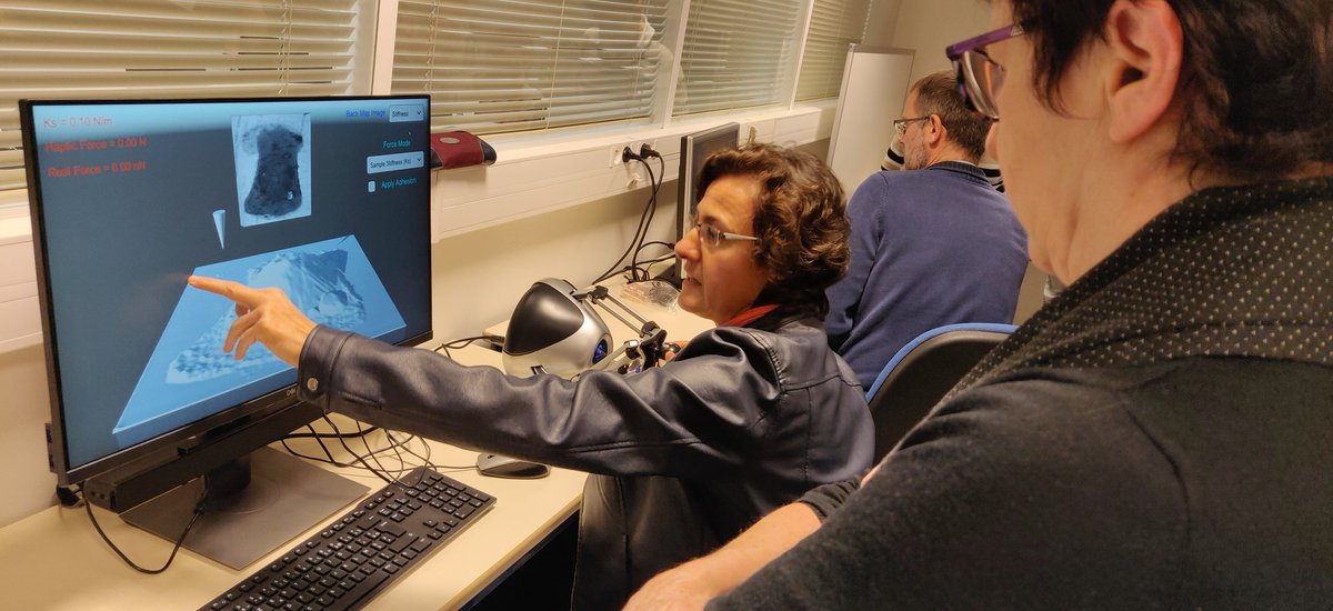 Hauteurs_UGA's tweet photo. Visite de la plateforme Nanomonde au CIME Nanotech, qui fait partie du réseau Grenoblois des plateformes pédagogiques équipées de stations d'apprentissage énactif, ici à des échelles nanométriques, notamment grâce à l'haptique #FormIDEX https://t.co/HGEgbBqdrd