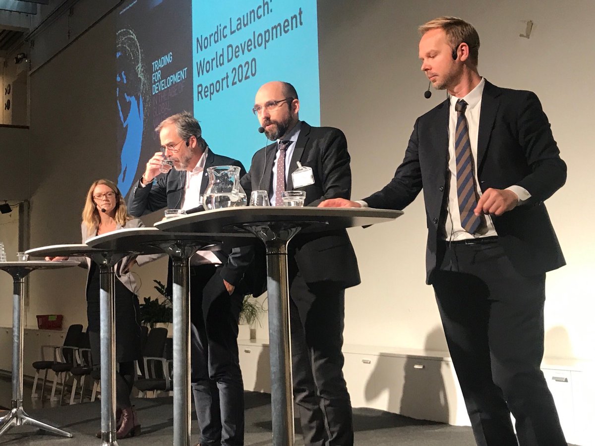 AnnaHallam2's tweet photo. Things are changing. Ny teknik, nya lösningar, nya tjänster - change the way and what we trade. ⁦@lmagnusr⁩ @Kommerskoll⁩ i panelen bär WBG lanserar World Development Report 2020 https://t.co/suwp9M6TED