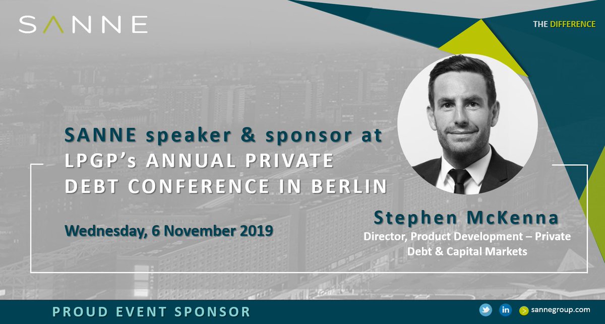 SanneGroup's tweet photo. @SanneGroup is a proud sponsor of the @LPGPConnect Annual Private Debt Conference in Berlin. Connect with Stephen McKenna, who is also a speaker at the event. Click here https://t.co/fvvPsfASOI for more information. #sannelife #LPGP #LPCPconnect #privatedebt #Berlin https://t.co/YaO29dqK7B
