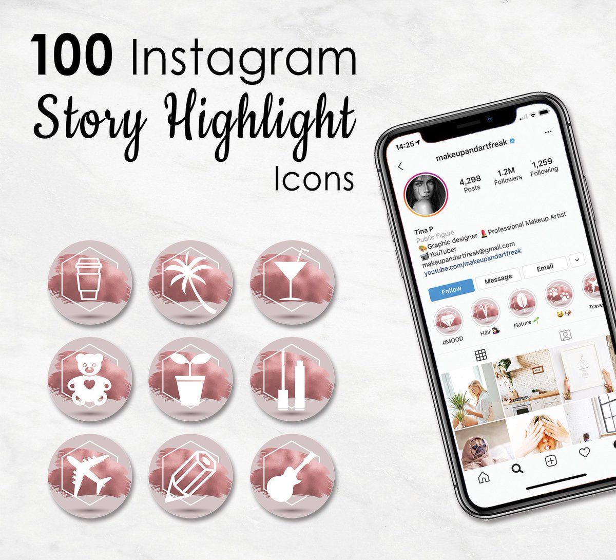 MakeUp_ArtFreak's tweet photo. NEW on my #etsy shop: 100 Instagram Story Highlight Icons! Instagram Stories, Instagram Story Covers, Blush Pink Rose Gold, Instagram Highlights, Glam covers Set https://t.co/EI3tKtljjV #everythingelse #graphicdesign #rosegold #pink #in https://t.co/0eil0Ex6lp