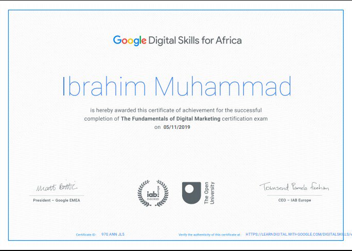 Finally, I have gotten my certificate in Digital Marketing by google!
#DigitalMarketing
#GoogleDigitalskills #GrowWithGoogle
