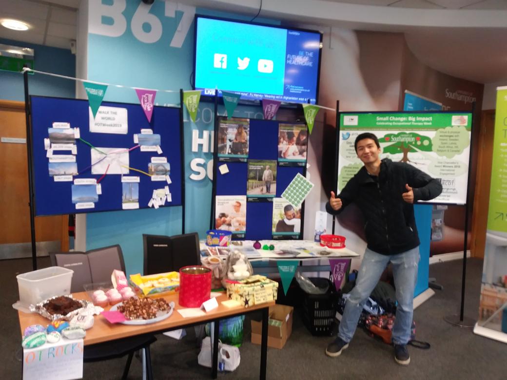 TherapyUos's tweet photo. Roll up! Come &amp; see us in B67 today &amp; tomorrow for a bake sale &amp; to raise funds for Romsey Young Carers in honour of #OTWeek2019 #SmallChangeBigImpact a fantastic charity who offered a role emerging placement to an undergrad OT student &amp; now employs her as a graduate OT 👍💚😀 https://t.co/g7pvAYAw7o