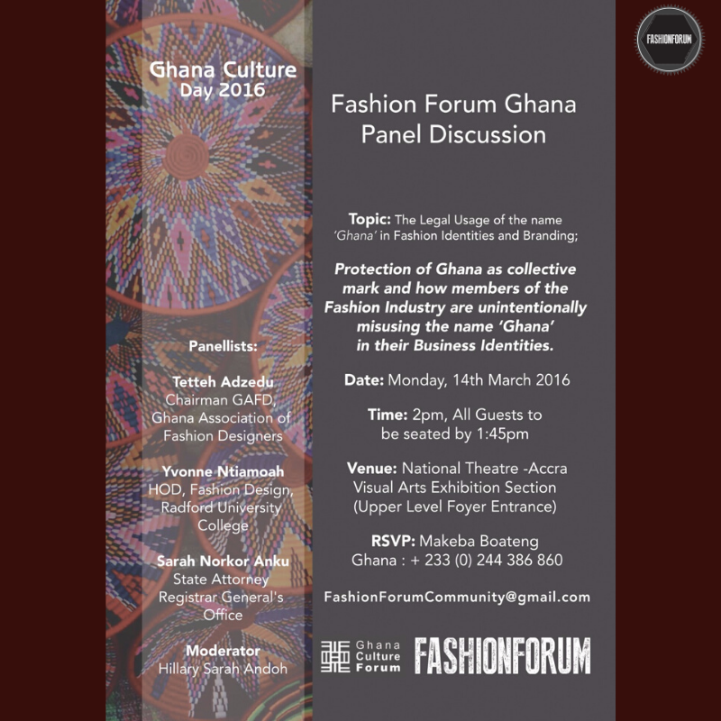 FashionForumAF's tweet photo. #TBT to the first Fashion Forum Talk

Topic: The Legal use of the Name 'Ghana' in Fashion Identities and Branding
Venue: The National Theatre, Accra, Ghana

#FashionForumAfrica #LetsTalk #GhanaFashion #FashionAndTheLaw https://t.co/rQSHHIwoxI