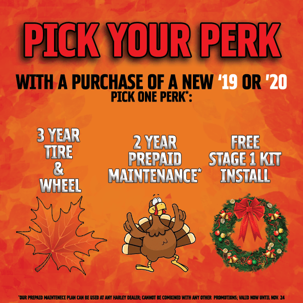 WoodstockHarley's tweet photo. Check out the qualifying bikes to pick your perk for the holiday season!
Stop in and talk to any sales associate about this great offer!
#pickyourperk #woodstockharley #2019harleys #2020harleys #3yeartireandwheel #2yearprepaidmaintenance #freestageonekit  #harleydavidson https://t.co/kWowsyzjKP