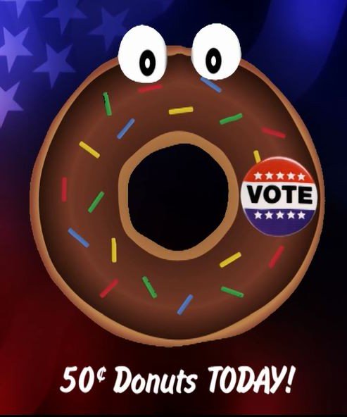 StewartsShops's tweet photo. 🍩 It's election day and we're here to remind you: Donut Forget to Vote! 🍩 #donutdeal #donutforgettovote https://t.co/LRNwwSk0Xx