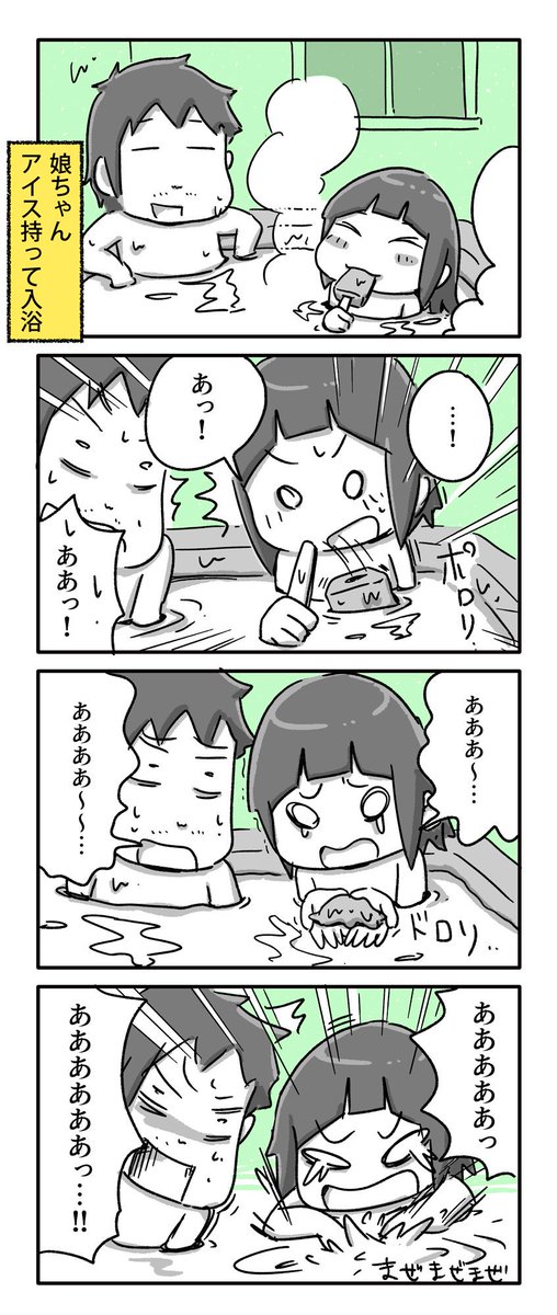 風呂でやけくそになる娘

#一日一絵 #4コマ #絵日記 