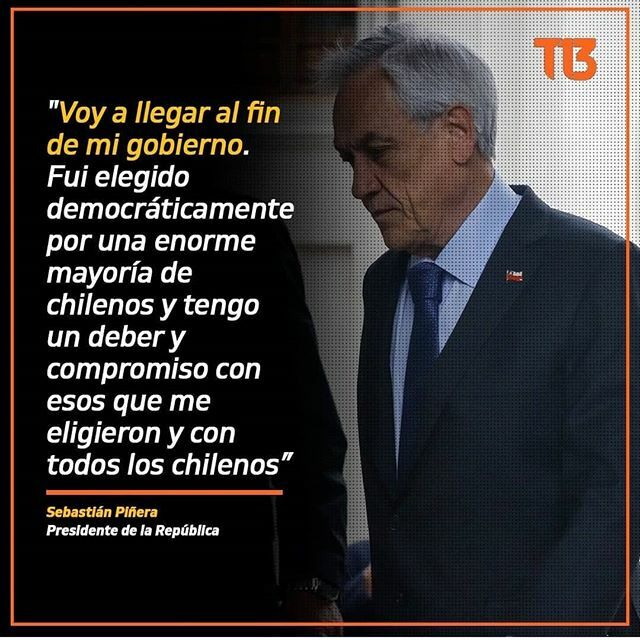 Tueventoenlara's tweet photo. El presidente Sebastián Piñera descartó una renuncia a su cargo.

#Venezolanosenchile #Chile #New #Noticias #UnGuaroEnChile https://t.co/peaO3iJv0i https://t.co/ZYKGIjC3yq