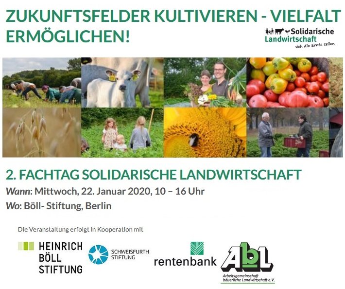 Middendorf_Matt's tweet photo. #Einladung zum "2. #Fachtag Solidarische Landwirtschaft" am Mittwoch 22. Januar 2020 in Heinrich-Böll-Stiftung in Berlin. Veranstaltung steht thematisch im Zeichen von #Artenschwund und #Klimakrise. Anmeldung unter: https://t.co/8z6rfSSobt #Solawi #CSA #Freihof @boell_stiftung https://t.co/XIQwKjXODk