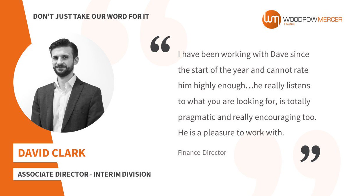 Our next #TestimonialTuesday is dedicated to the one and only David Clark. As the Associate Director of our Finance Interim division in Leeds, David's stellar reputation precedes him.
Contact David for his expertise on any and all junior and senior level finance roles.
#finance