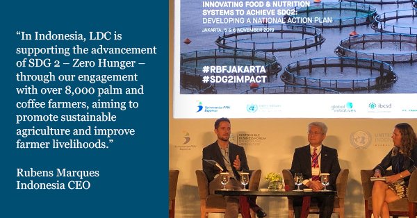 WeAreLDC's tweet photo. Our #Indonesia CEO, Rubens Marques, joins the plenary session at #RBFJakarta, to discuss inclusive, multi-stakeholder solutions to ending hunger and malnutrition. #sustainability #SDGs #ZeroHunger @Responsible_Biz #SDG2Impact https://t.co/oQh6JA97q7 https://t.co/V5t3ACPHuh