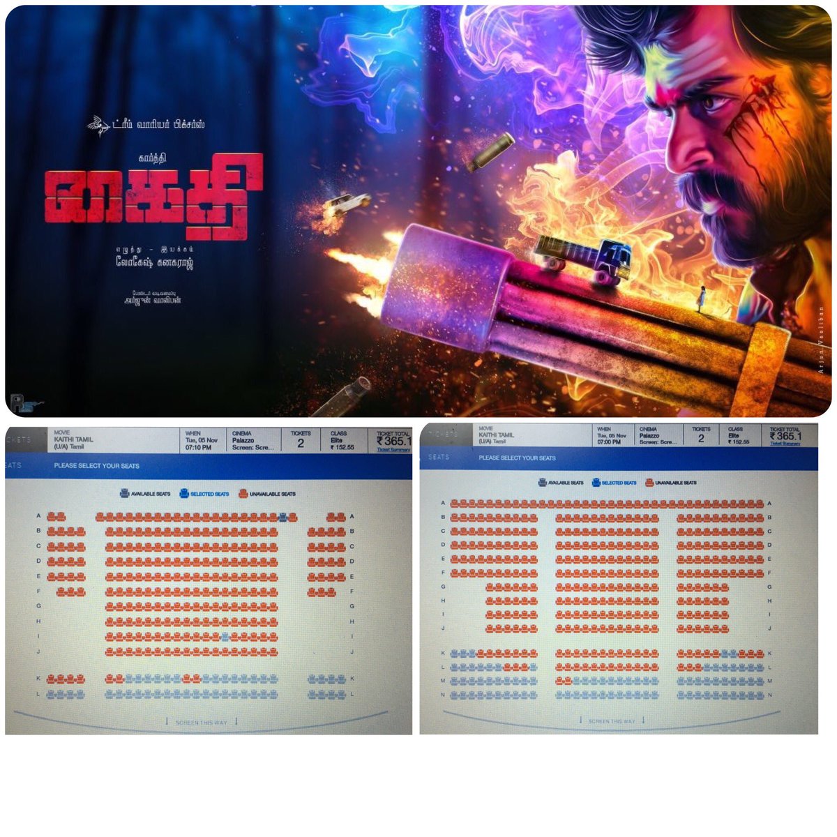 Connect_Tamil's tweet image. On Day13 even in Week day all screening screens of #Kaithi marching towards 100% occupancy. This gives confidence to young and genuine filmmaker’s #Contentrules