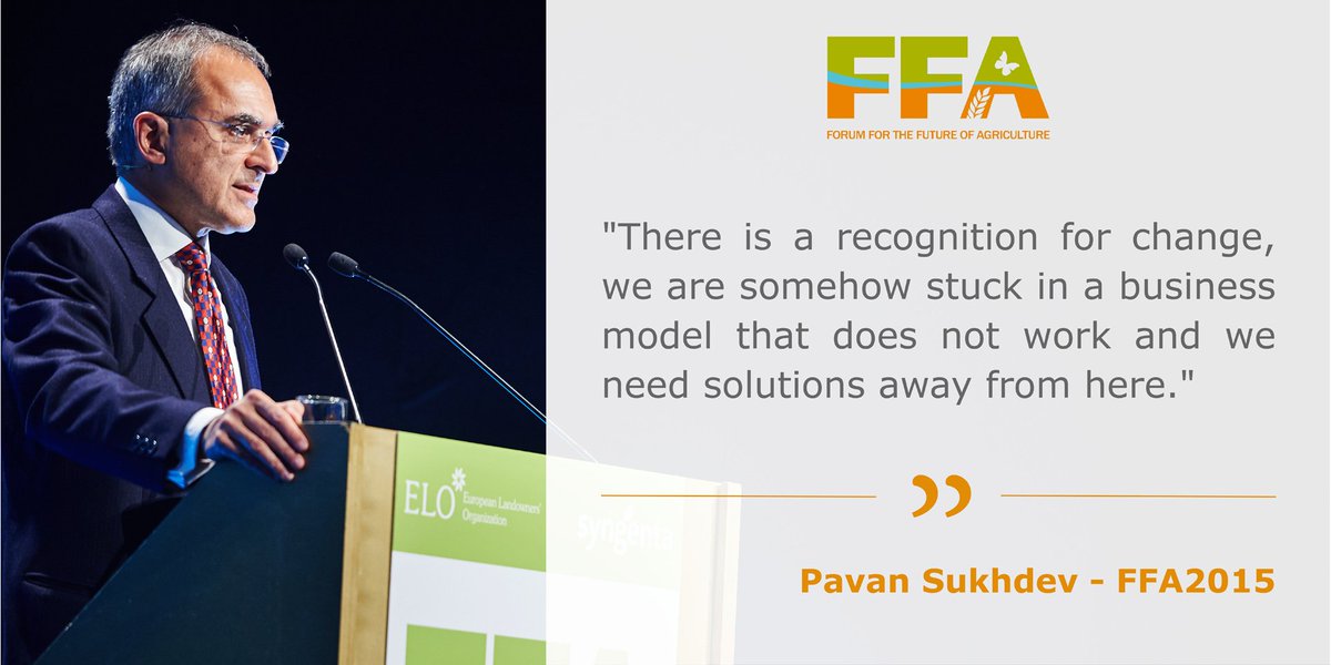 ForumForAg's tweet photo. Change is critical to move society forward as @PavanSukhdev Founder-CEO, GIST Advisory noted at FFA2015.
What changes do you think are needed in the food system? Let us know using #FFA2020.
#Change #Agriculture #FFA #FFA2015 #Speakers #Future #sustainability #climatecrisis https://t.co/BDJ2cuiKtR