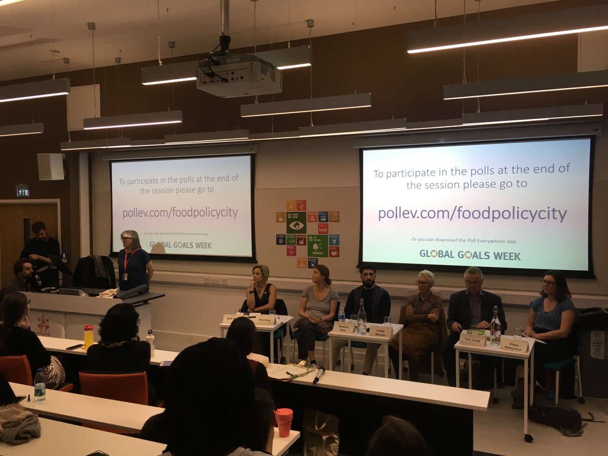 FoodPolicyCity's tweet photo. Should @CityUniLondon go meat-free? We're at the lunchtime debate between @ProfTimLang Dr Ros Gray @GoldsmithsUoL, Ana Svab @SodexoUK_IRE, Clare Oxborrow @friends_earth and @greenfoodpolicy chairing, hosted by @Sustain_City as part of #CityGGW19 https://t.co/BZ1Br3JhVP