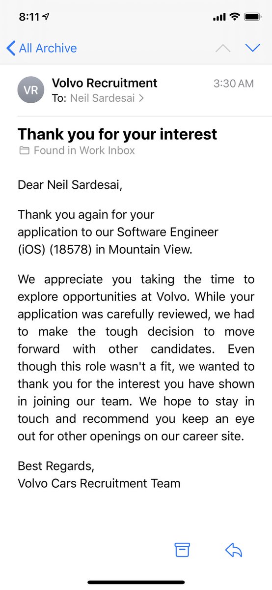 neilsardesai's tweet image. Just got rejected from a job I applied to 11 months ago 🙈