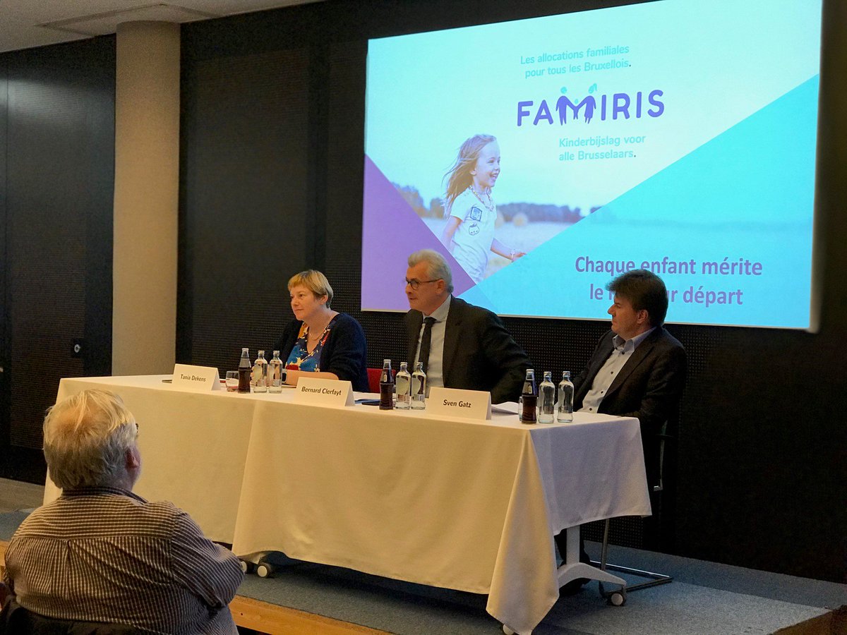FAMIFED's tweet photo. .@BernardClerfayt: "70% van de gezinnen haalt voordeel uit het nieuwe model voor kinderbijslag." @IRISCARE_iris @TaniaDekens #kinderbijslag #Famiris https://t.co/eLrQJXwyaB