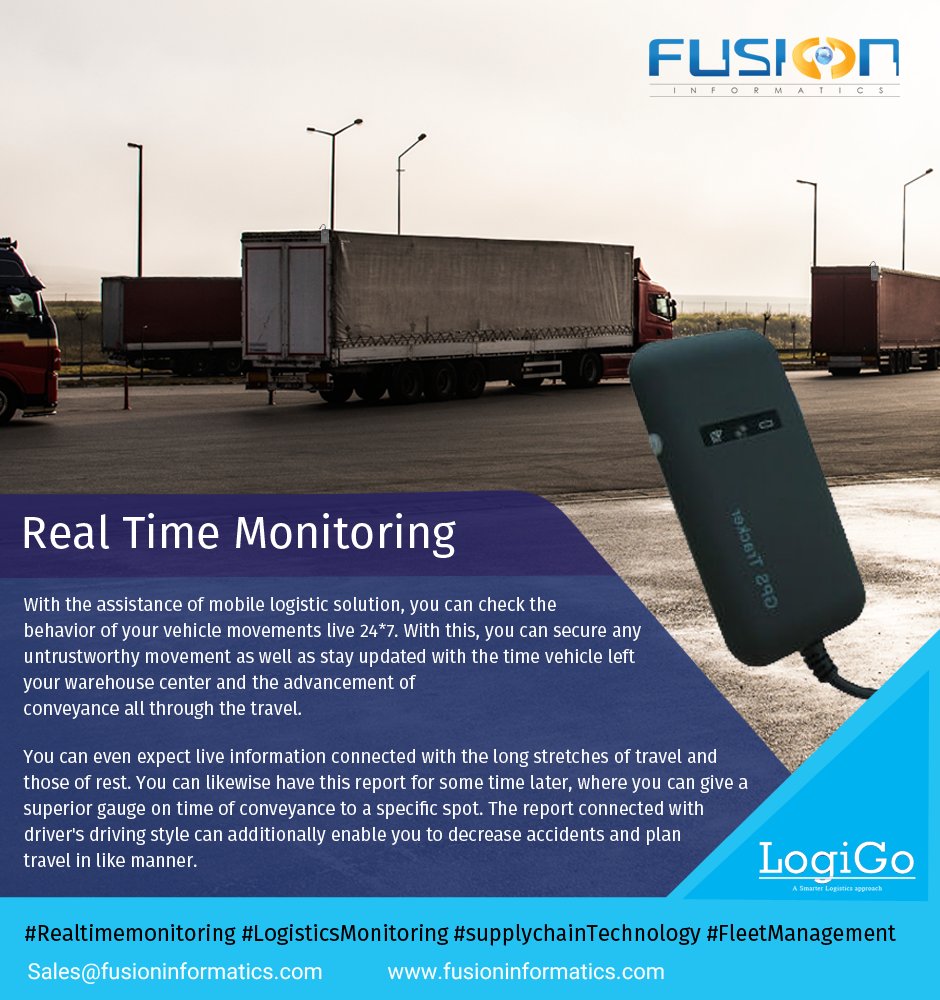 fusionlnfo's tweet image. Introducing incredible features of “LogiGo” -- The next Generation supply chain technology featured with Real Time Monitoring.
know more - bit.ly/2QcTJRp
#RealTimeMonitoringSystem #fusioninformatics #SupplyChainManagement