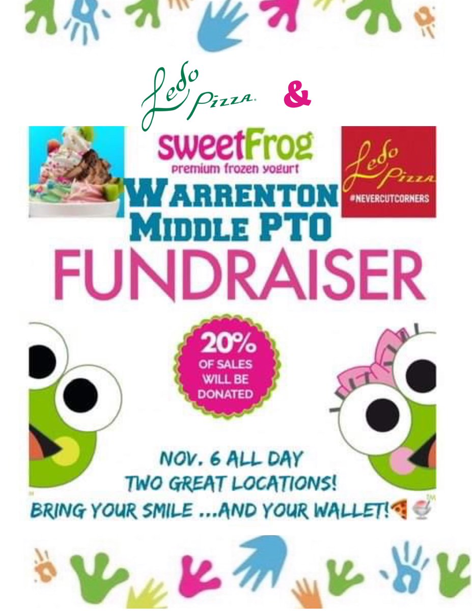 WarrentonPTO's tweet photo. What’s easier than ordering dinner, or grabbing fro yo?  Weds Nov 6. #supportyourPTO #dinneranddessert https://t.co/8MPIY0mlYj