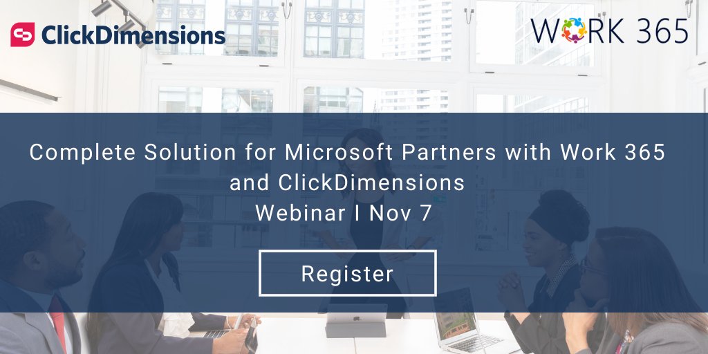 Join us Nov 7th! Ismail Nalwala, Principal of <a href="/IOTAP/">IOTAP Inc.</a> Inc. &amp; <a href="/work365apps/">Work 365 Apps</a> and Joel Hinton will present how you can use ClickDimensions to build your #salesfunnel &amp; scale your recurring revenue. From #leadacquisition to the bottom line! 

Register: okt.to/8kQbqm
