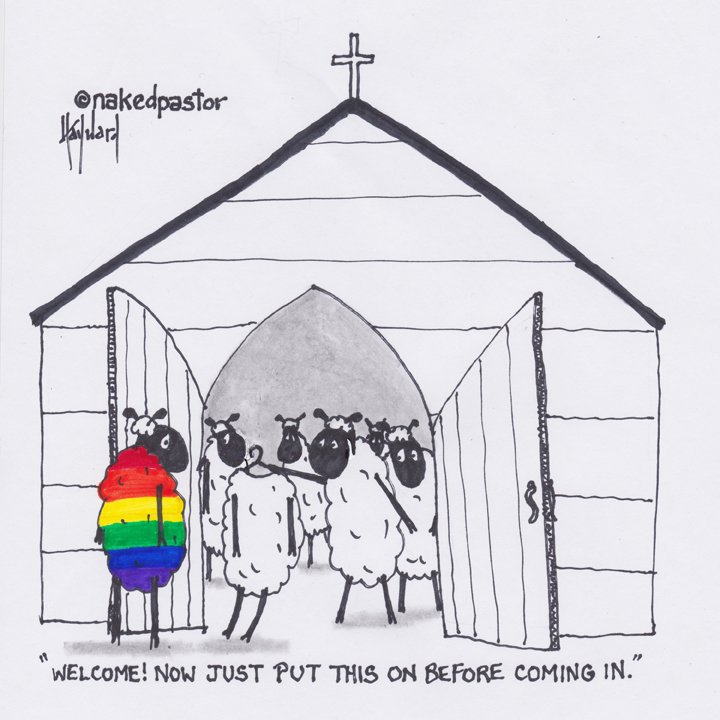 DON'T MAKE US UNCOMFORTABLE OR CHANGE
Do we have any idea how many people are pressured to hide who they really are?
(Get this cartoon or prints in my shop!)
http://www.nakedpastorstore.com/blogs/news/dont-make-us-uncomfortable-or-change …