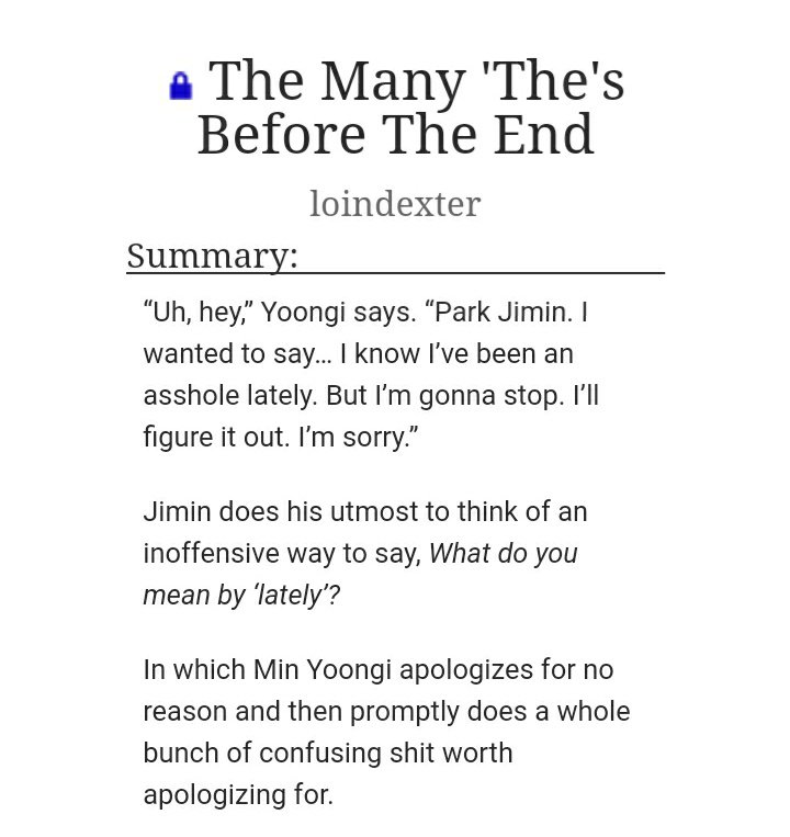 The Many Thes before the End by loindexter. Yoonmin, slow burn, jm is clueless and yg is bad with emotions  https://archiveofourown.org/works/14349303/chapters/33119190